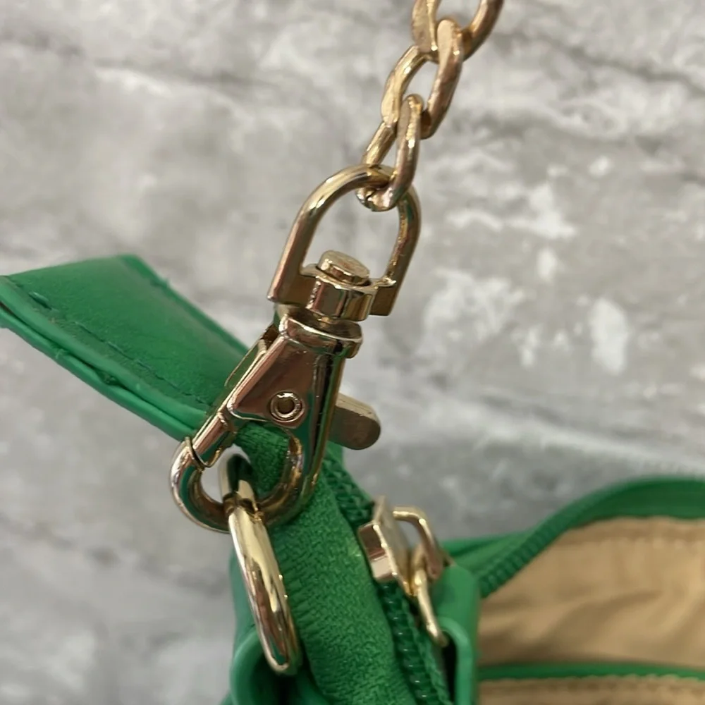 Charming Charlie Green Crossbody Bag with Chain Strap
